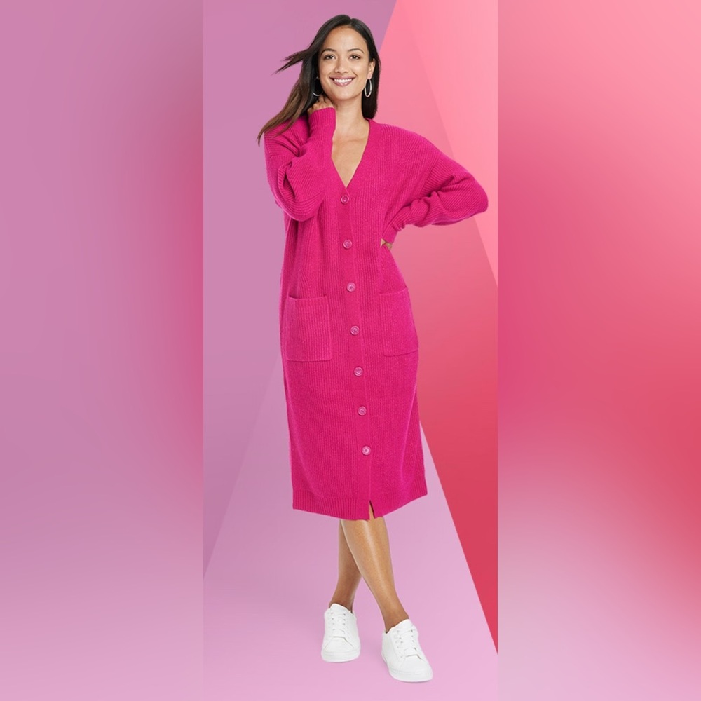 a new day button down sweater dress